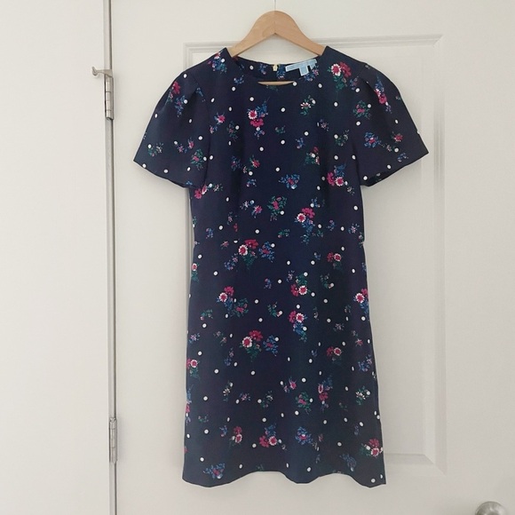 Draper James Bouquet Dot Floral Structured Sleeve Dress - Picture 4 of 10